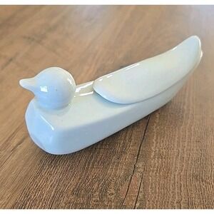 Vintage RARE Porcelain Lidded Duck Shaped Container Paté Dish/Trinket Vessel